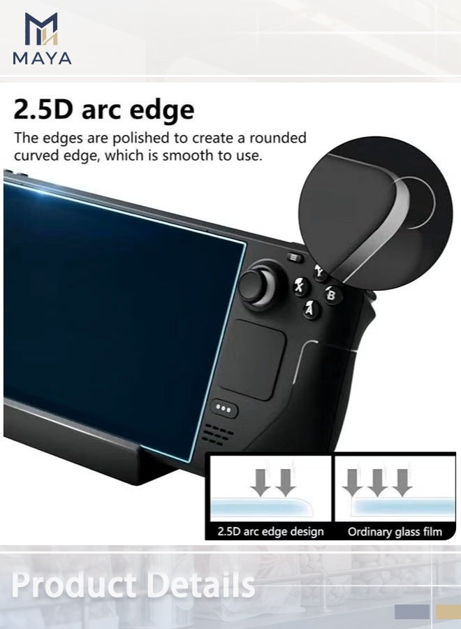 مايا عبوة من قطعتين من واقيات الشاشة لجهاز Steam Deck OLED، زجاج مقوى متوافق مع جهاز Steam Deck OLED مقاس 7.4 بوصة (إصدار 2023). - Image 4